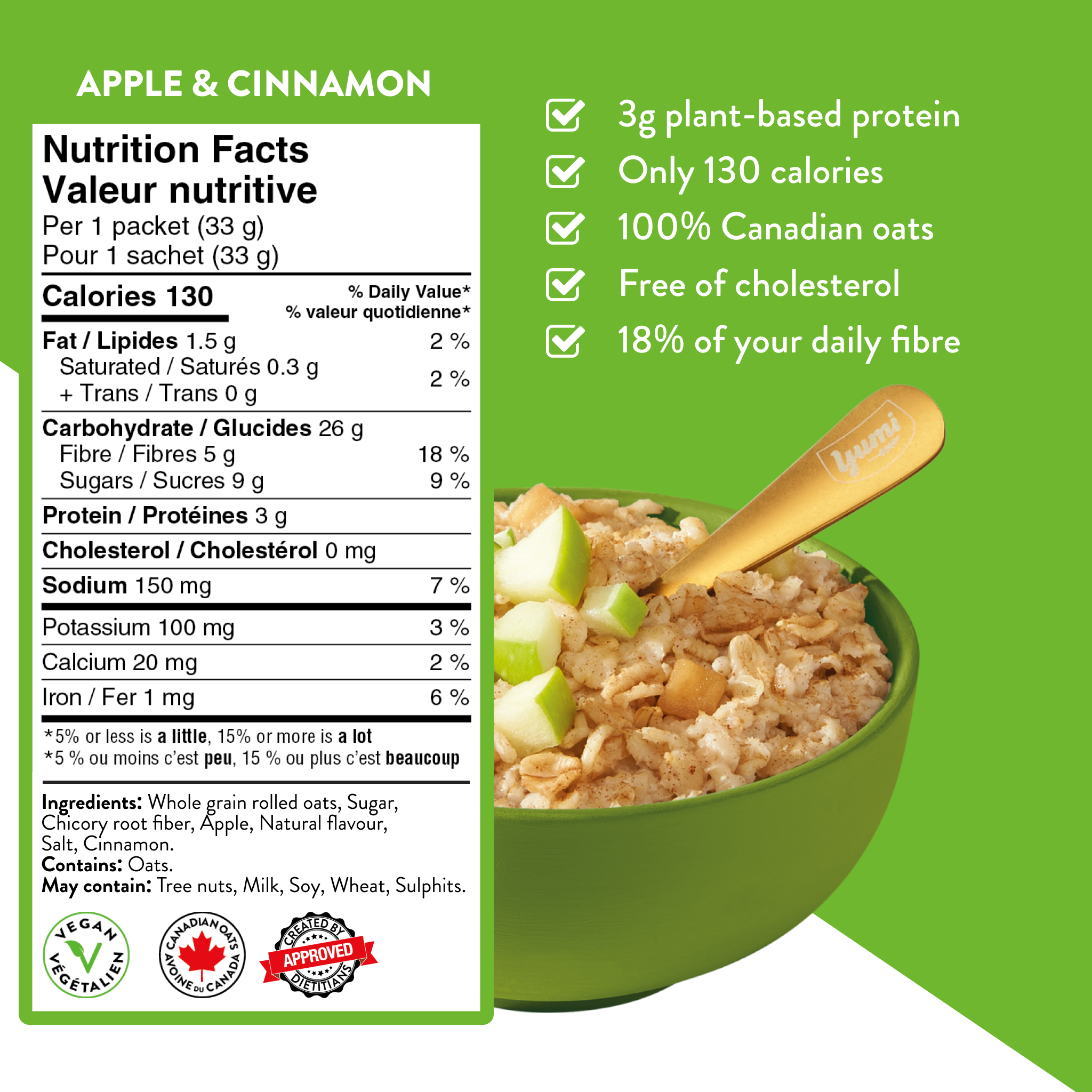 Yumi Apple & Cinnamon Morning Oats Instant Oatmeal