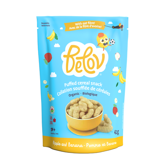 Belov Organic Apple and Banana Puffed Cereal Snack