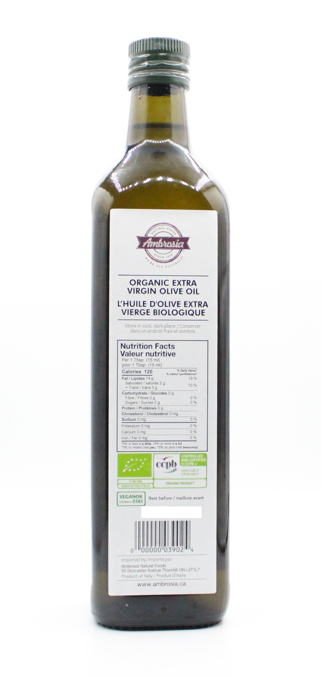 Ambrosia Organic Italian Extra Virgin Olive Oil