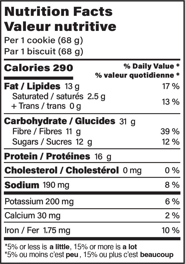 Made with Local Organic Gluten-free Peanut Chocolate Chip Nut Butter Protein Cookie
