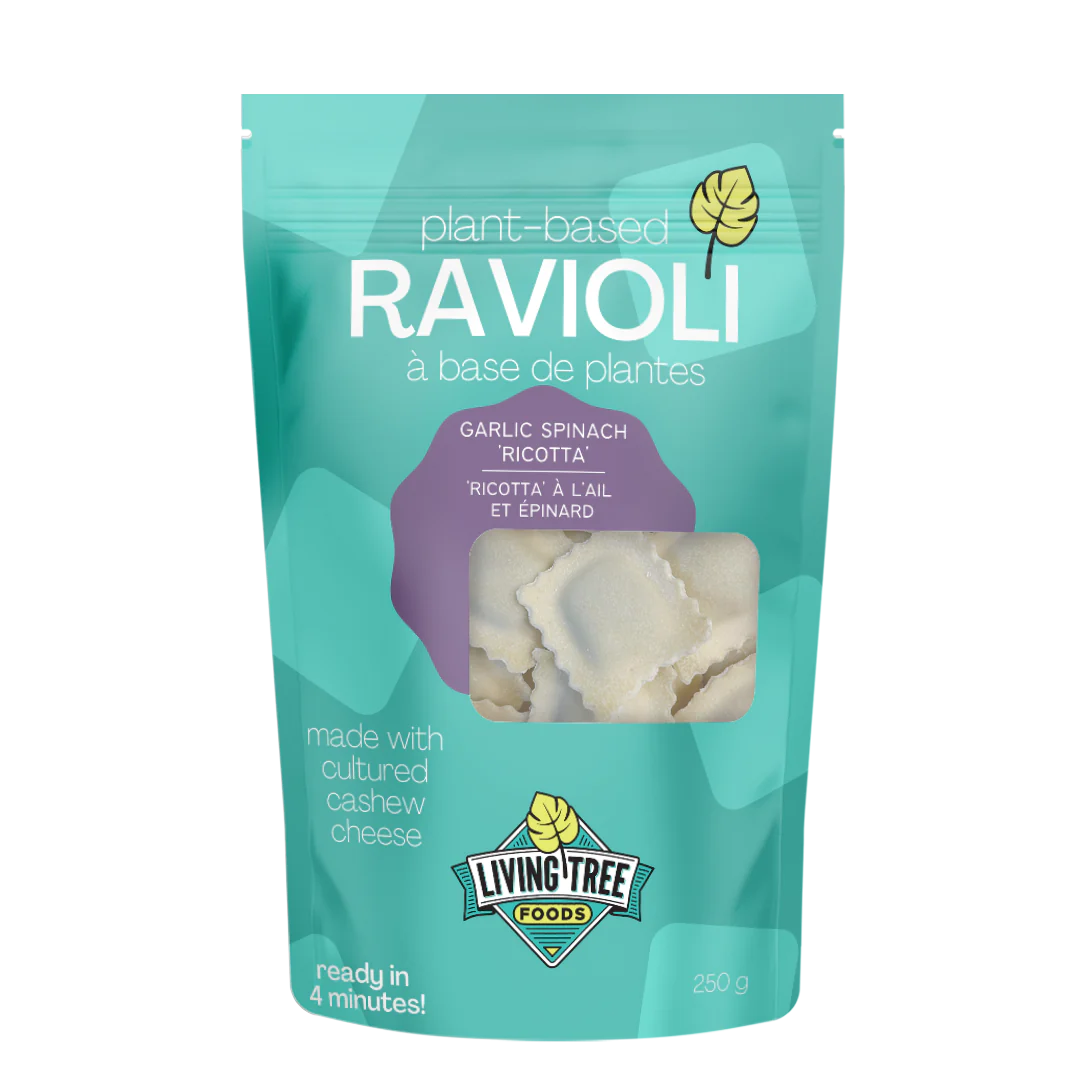Living Tree Foods Plant-Based Ravioli Garlic Spinach "Ricotta"