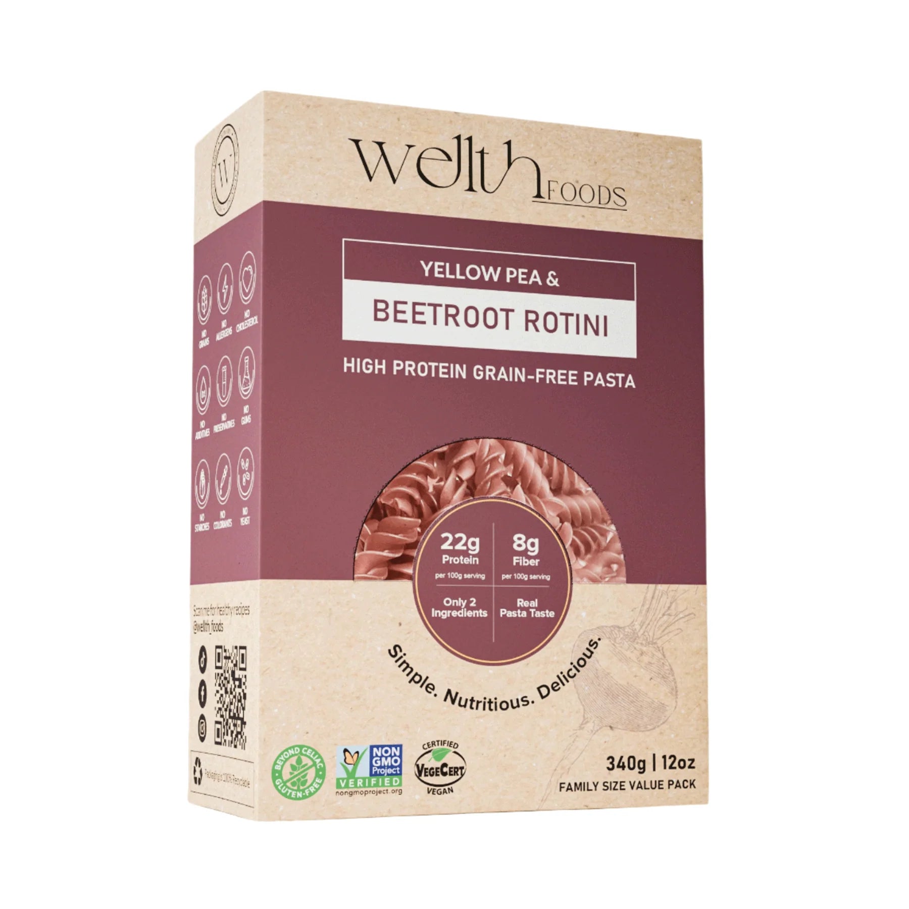 Wellth Yellow Pea and Beetroot High-Protein Grain-Free Rotini