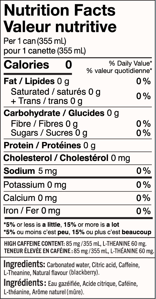 Wakewater Blackberry Caffeinated Sparkling Water Beverage