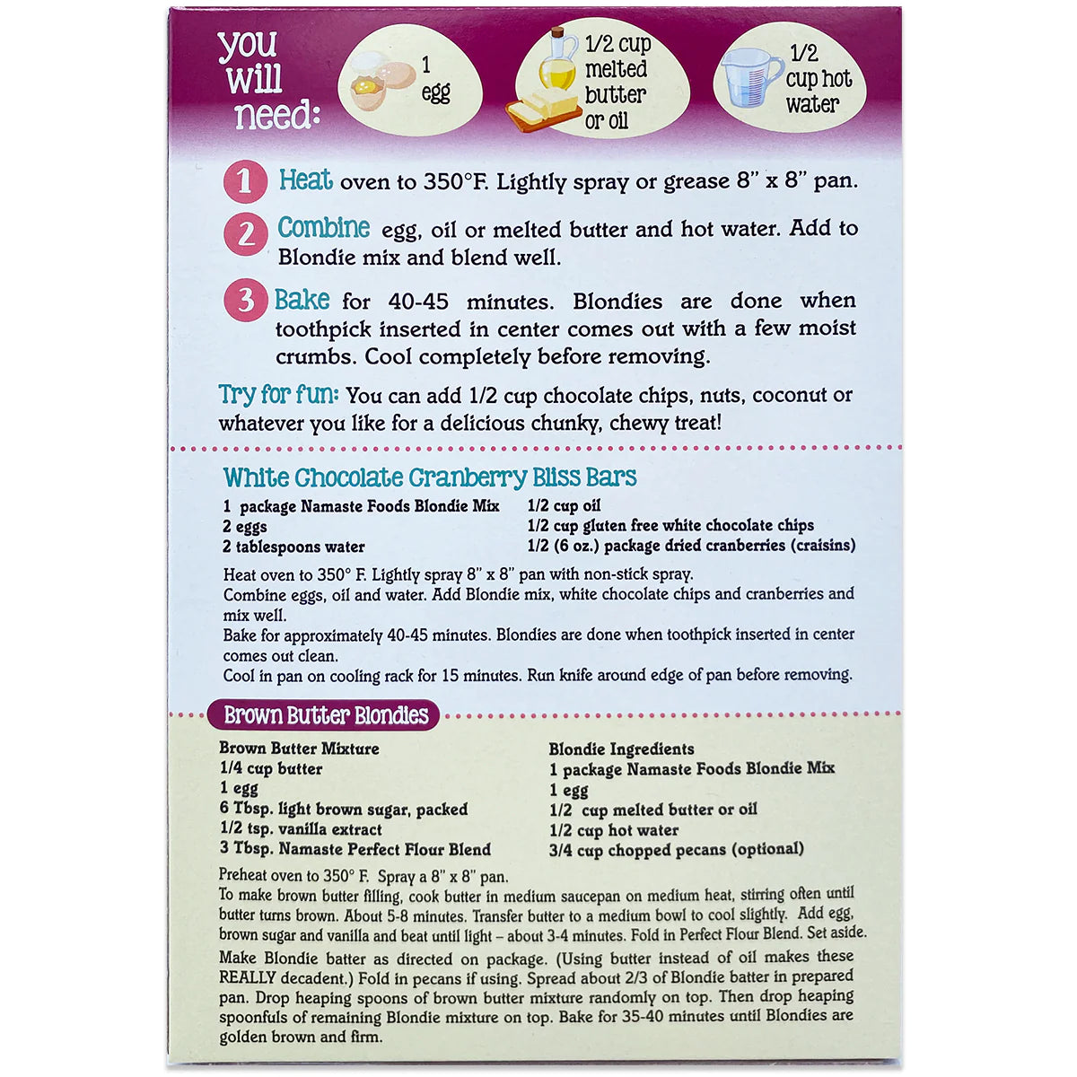 Gluten-Free Blondie Mix