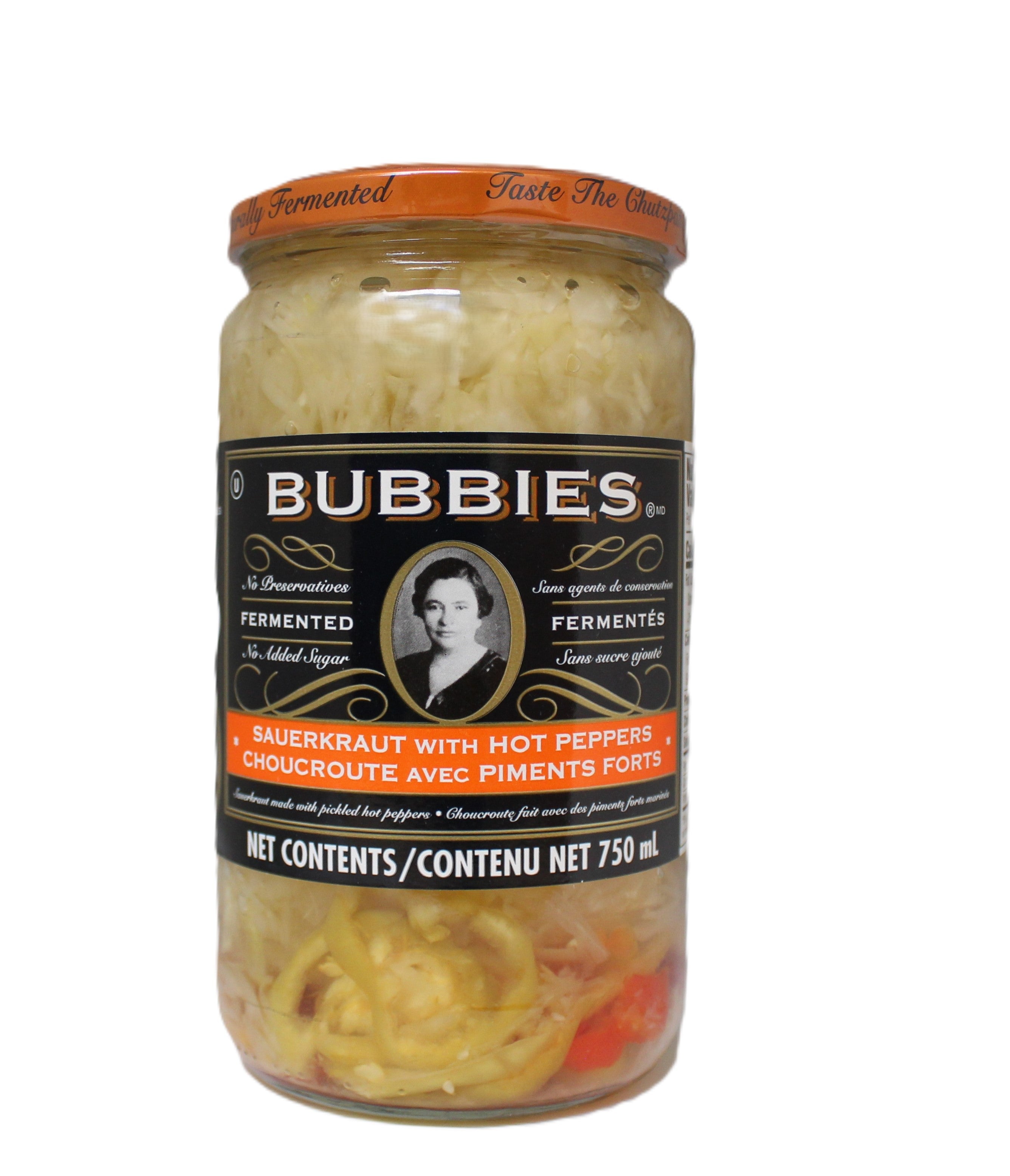 Bubbies Sauerkraut with Hot Peppers
