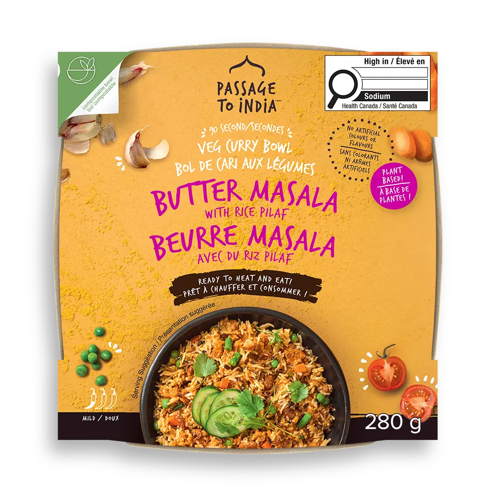 Passage Foods Butter Masala with Rice Pilaf Veg Curry Bowl