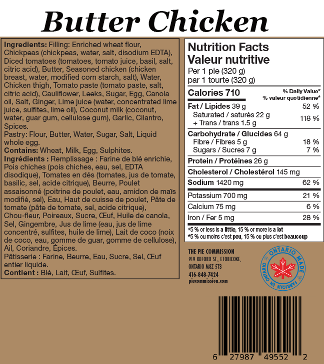 Pie Commission Butter Chicken Pie