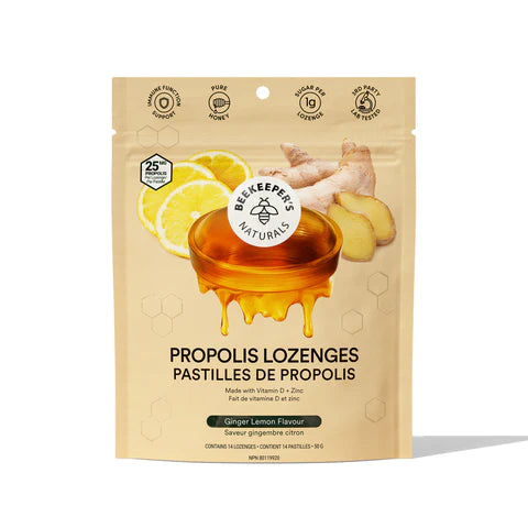 Beekeeper's Naturals Lemon Ginger Propolis Lozenges