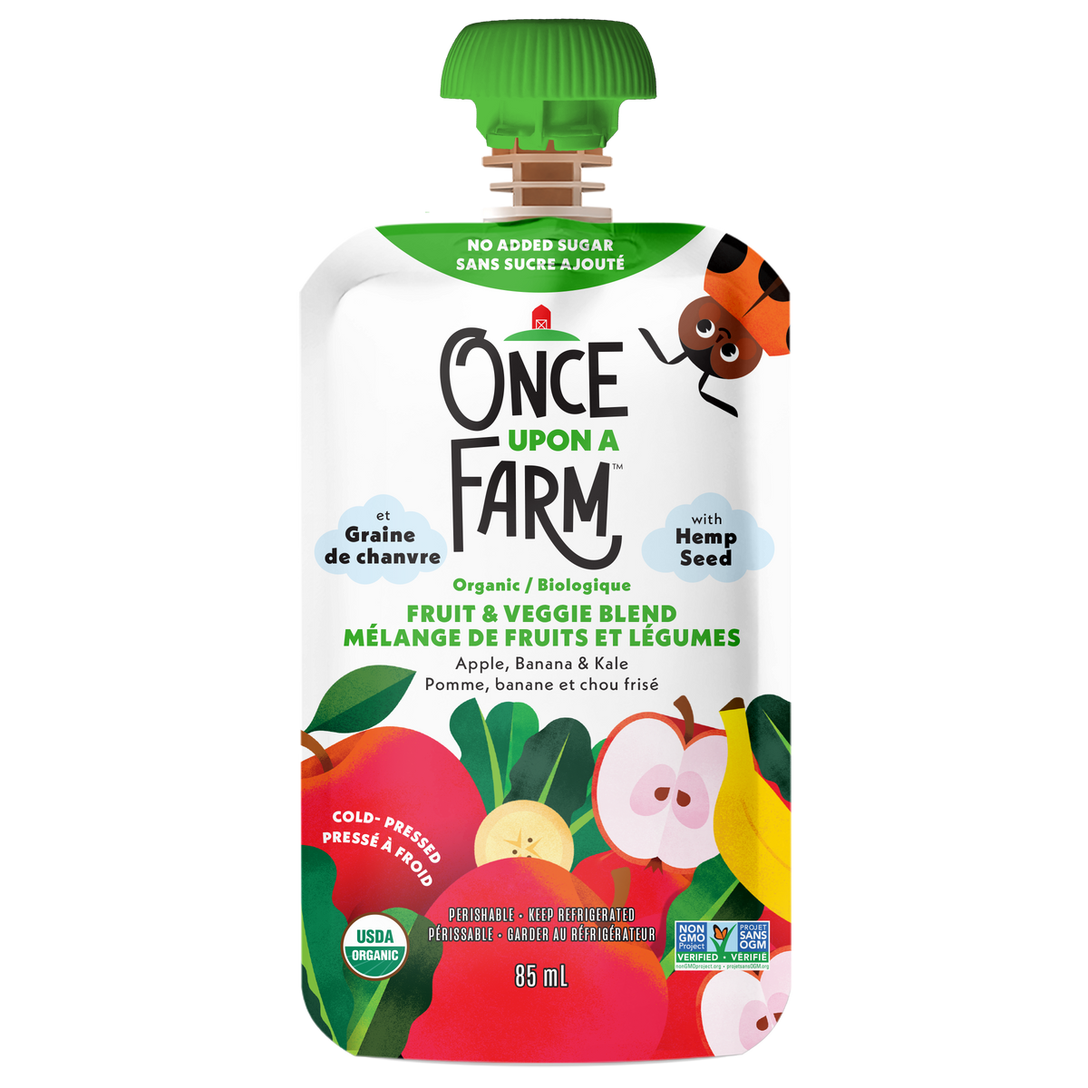Once Upon a Farm Organic Apple, Banana, & Kale Fruit & Veggie Blend