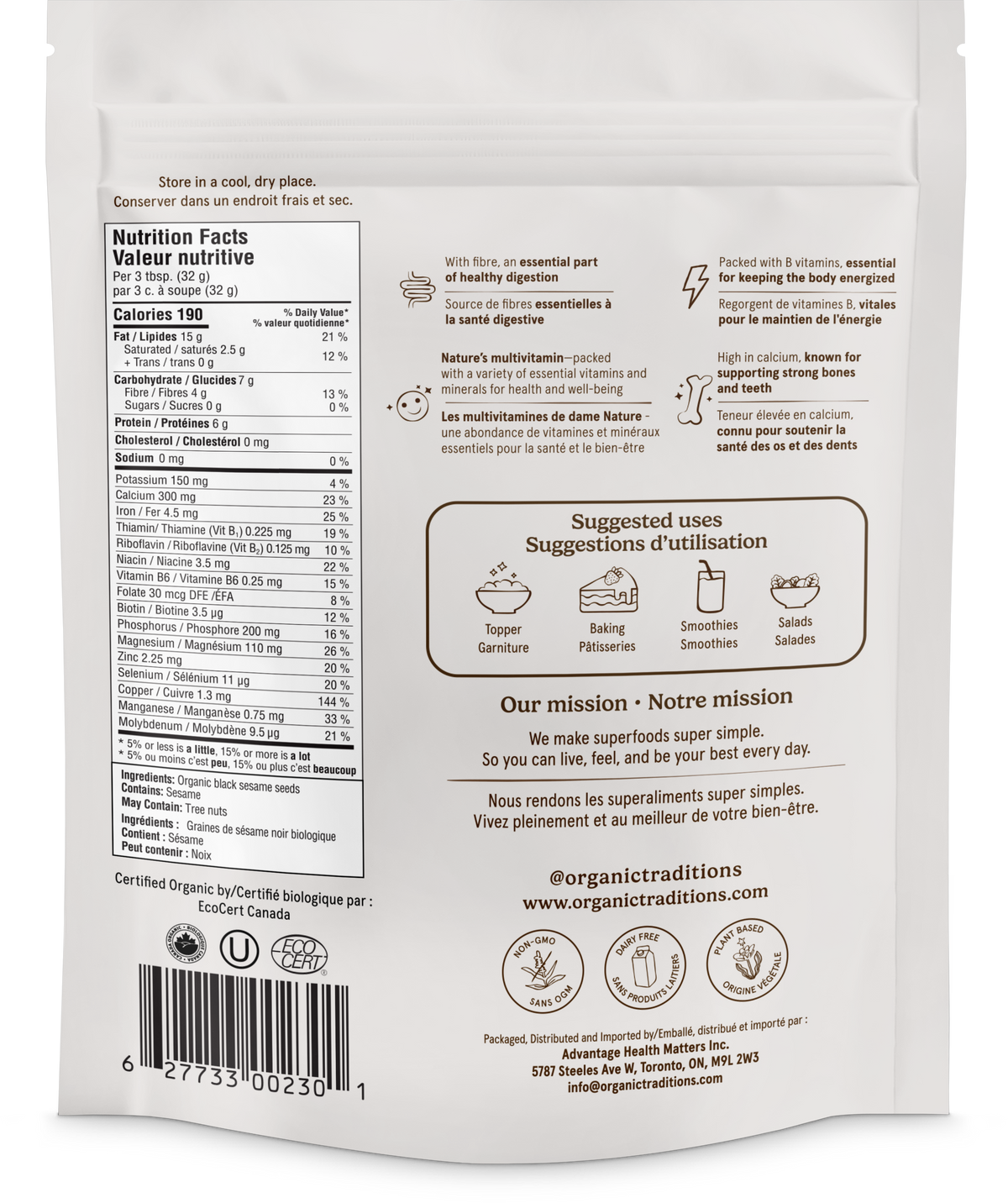 Organic Traditions Organic Black Sesame Seeds