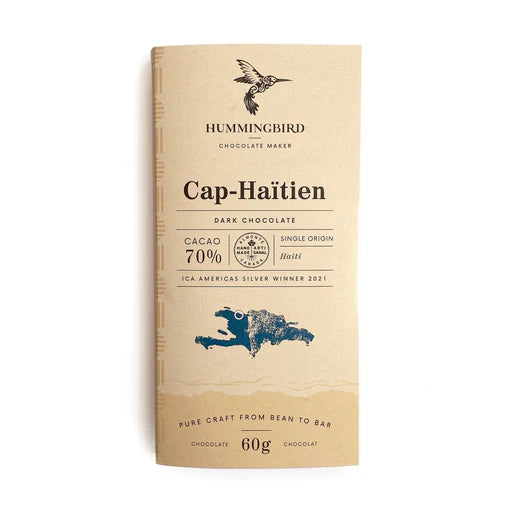 Hummingbird Chocolate Maker Cap-Haïtien 70% Dark Chocolate Bar