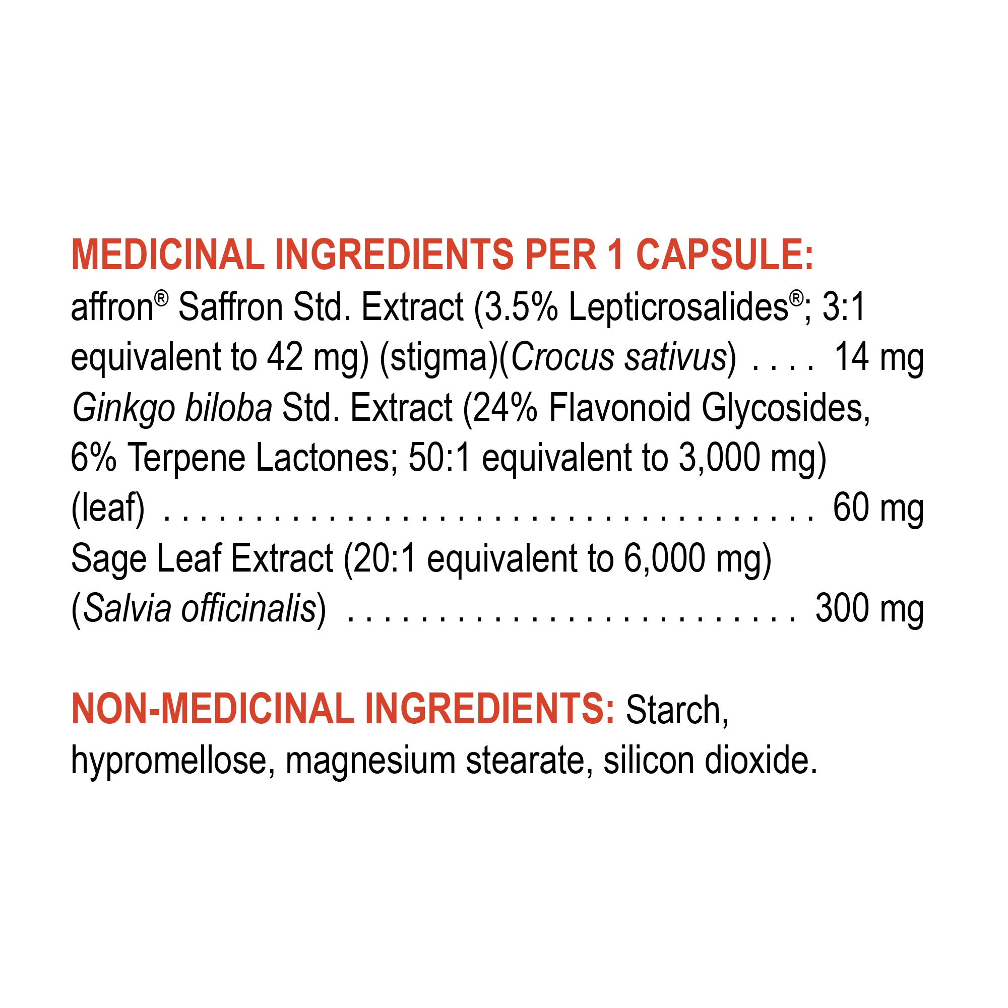 Genuine Health Memory Saffron & Gingko