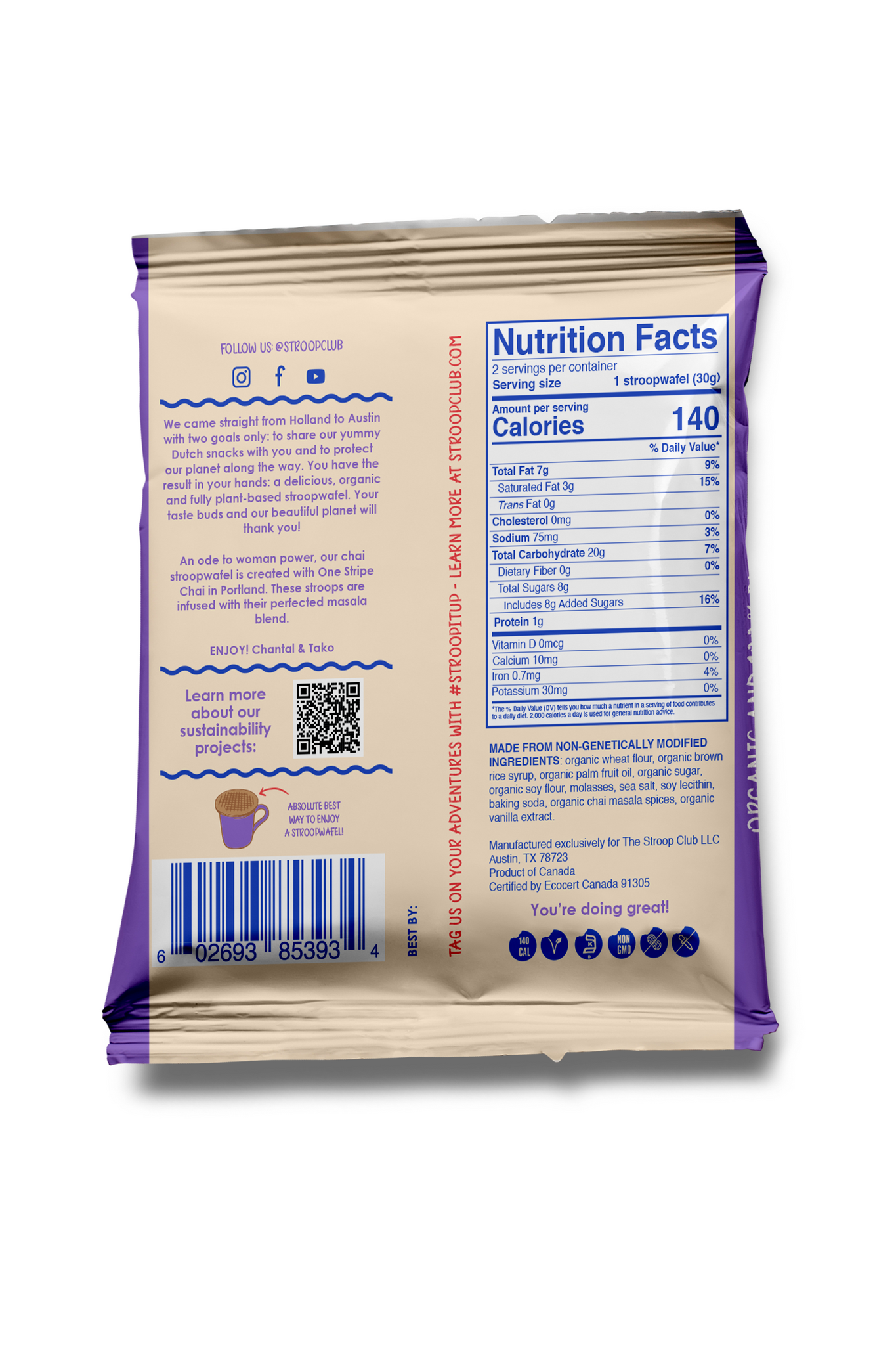 Stroop Club Organic Chai Caramel Stroopwafels
