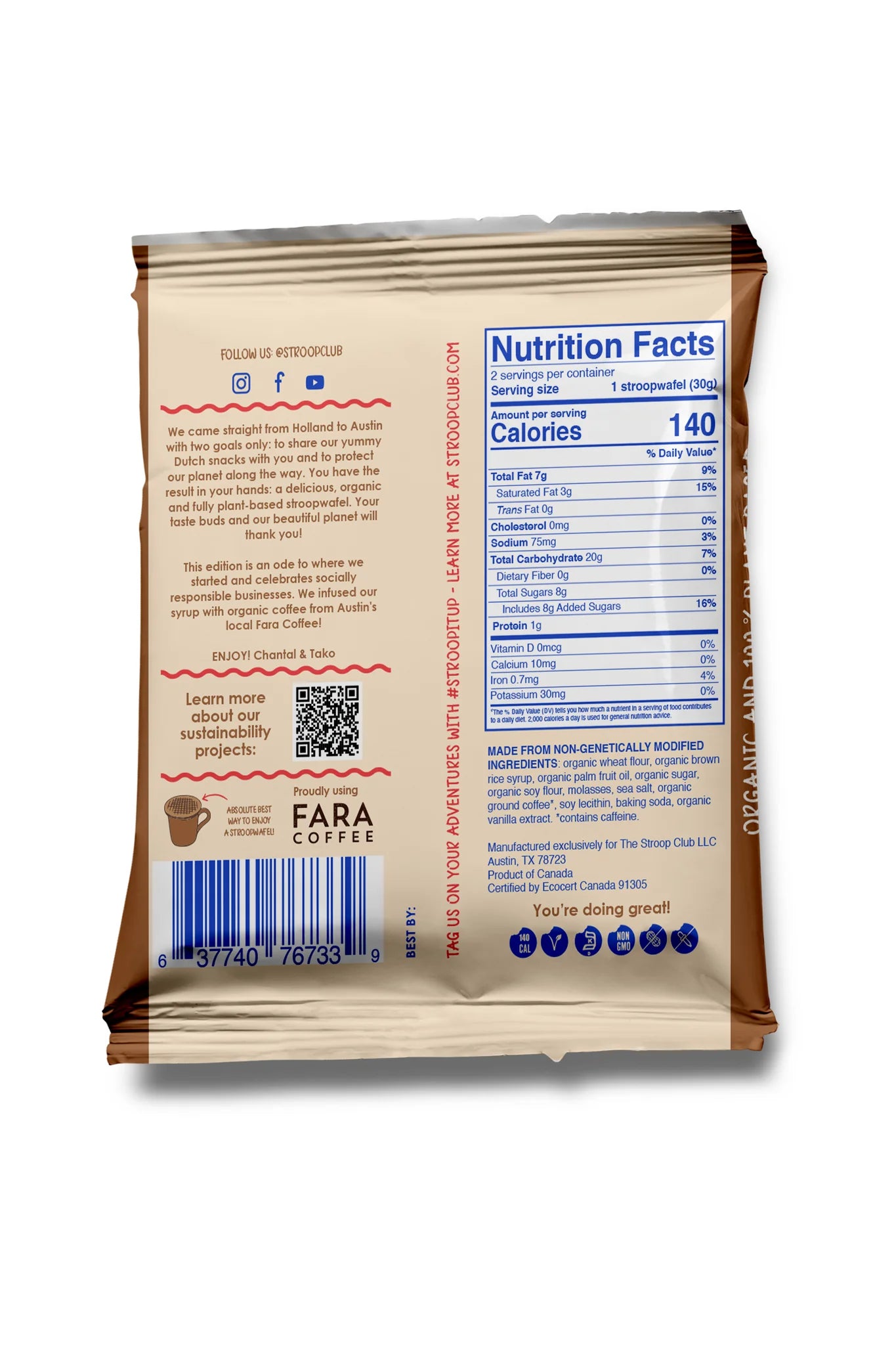 Stroop Club Organic Coffee Caramel Stroopwafels