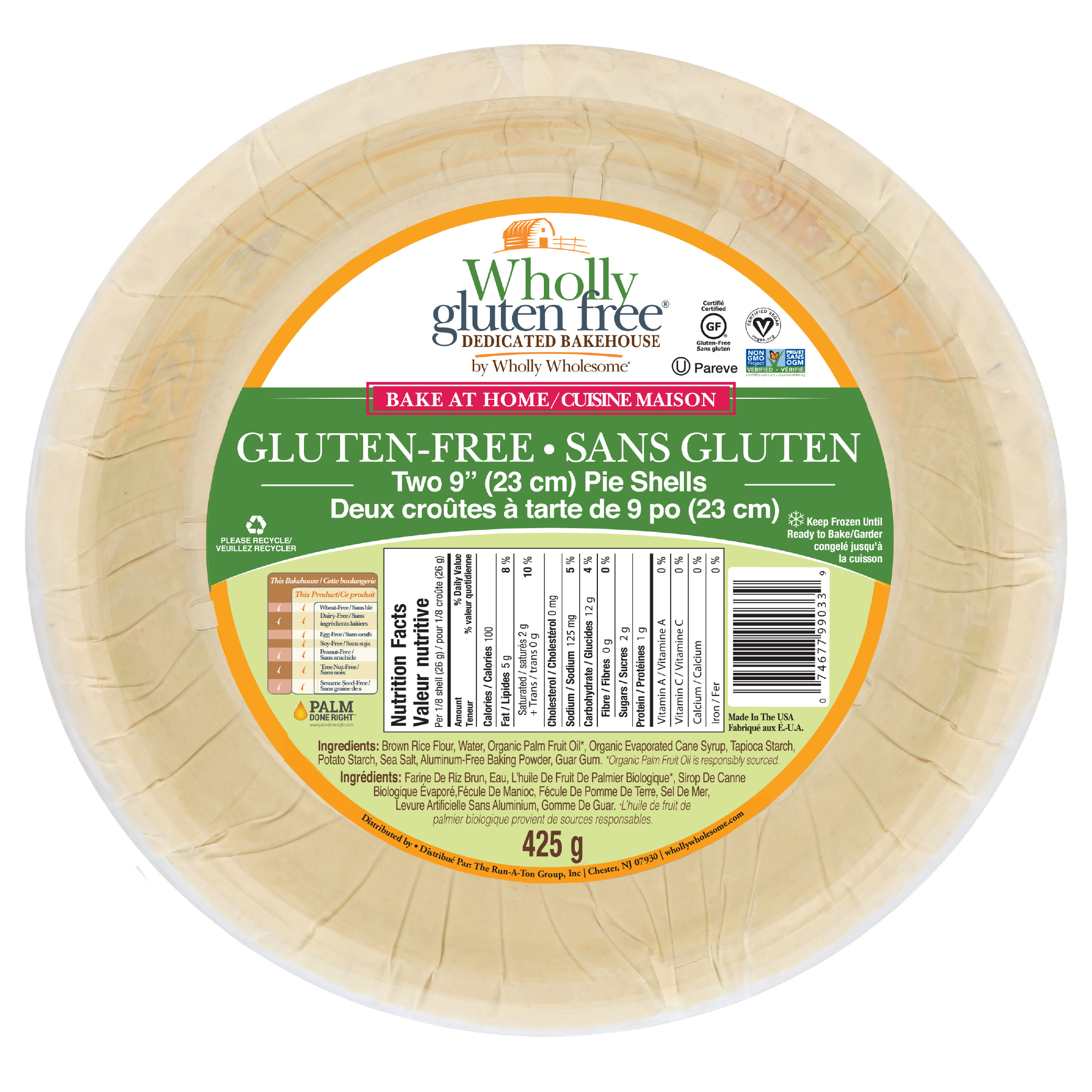 Wholly Wholesome Gluten Free Pie Shell