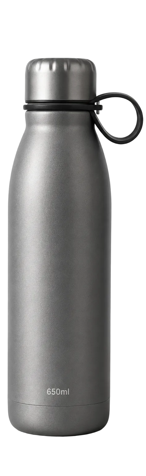 Ambrosia Grey Stainless Steel Water Bottle