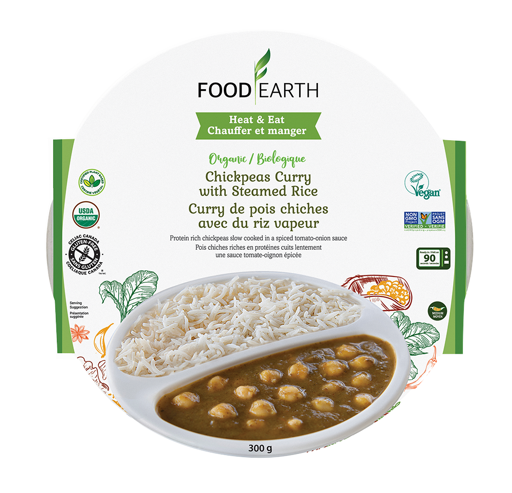 Food Earth Organic Chickpeas Curry with Steamed Rice