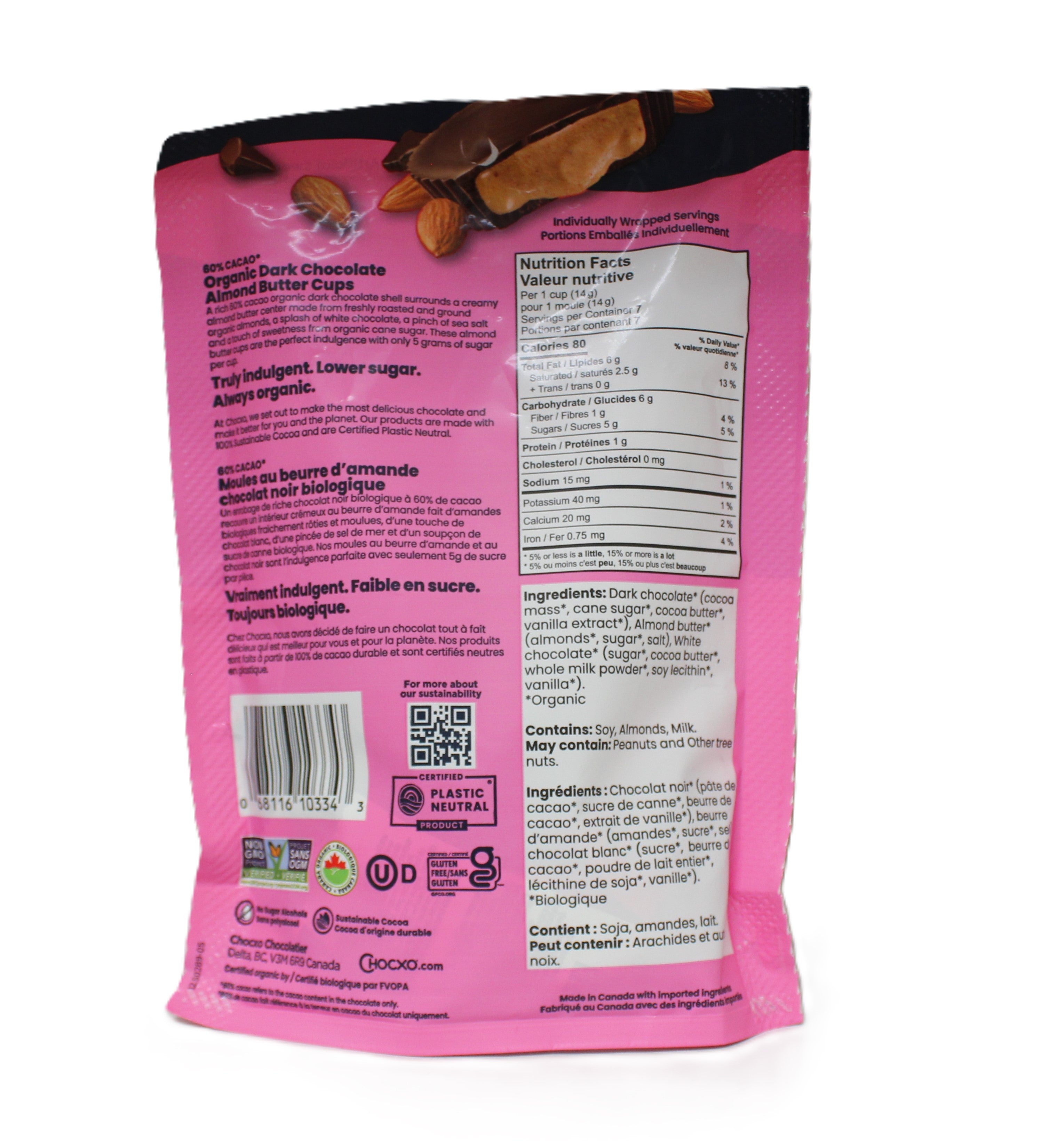 Chocxo Dark Choc Almond Butter Cups