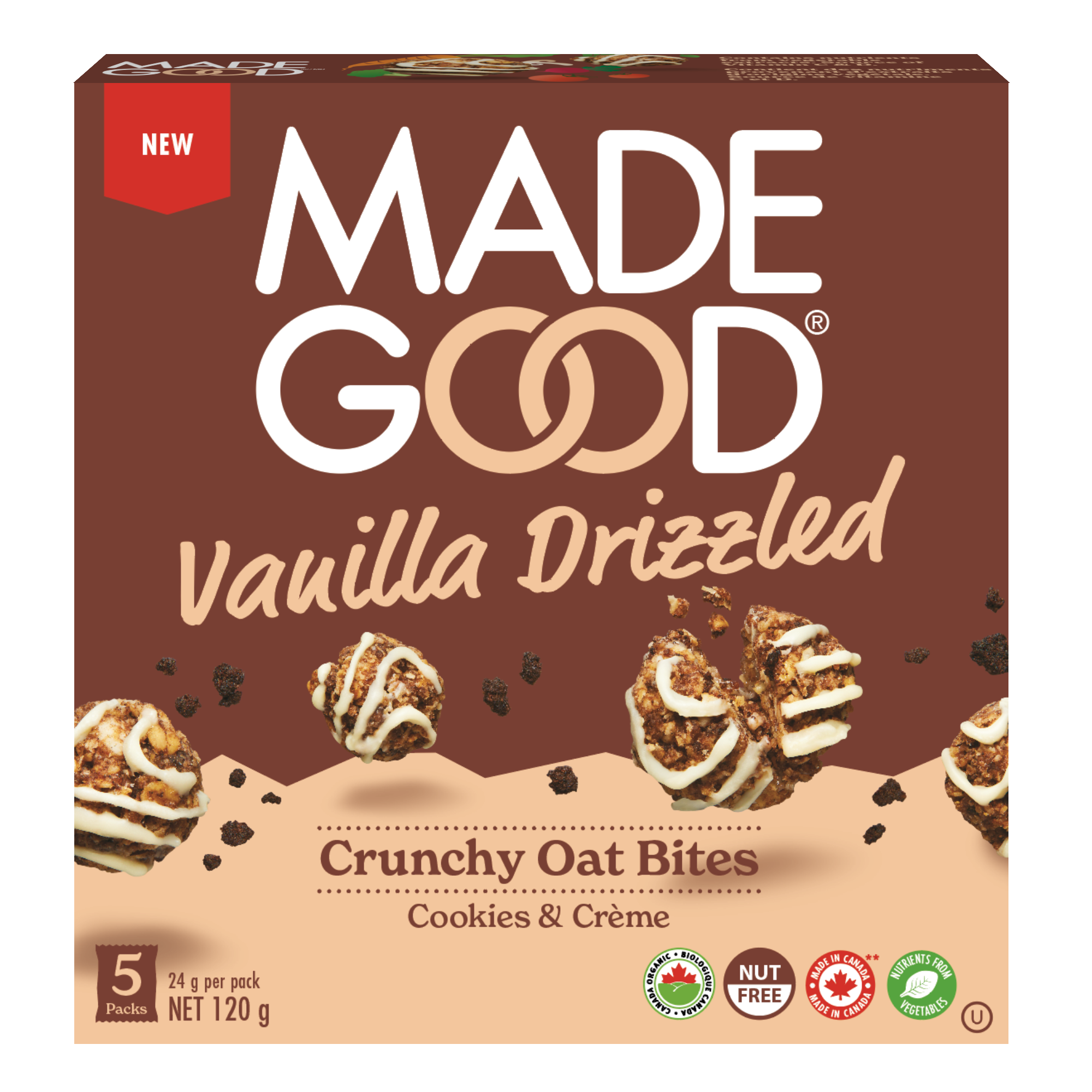 Made Good Organic Nut-Free Vanilla Drizzled Crunchy Oat Bites