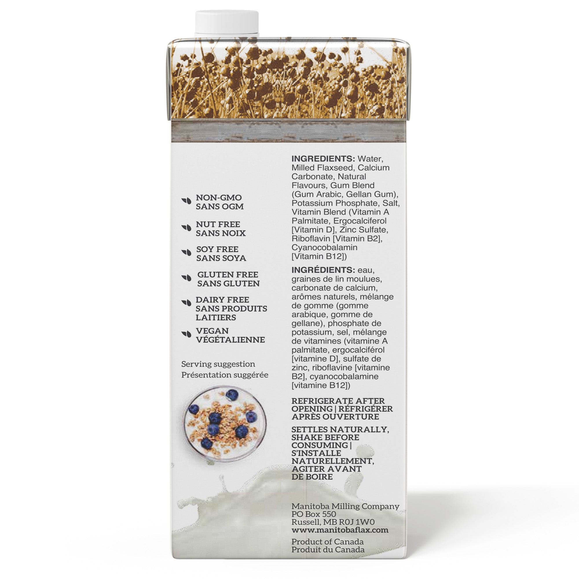 Manitoba Milling Co. Original Unsweetened Flax Beverage