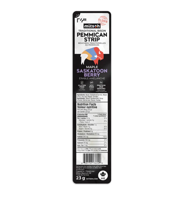 Mitsoh Maple Saskatoon Berry Pemmican Strips
