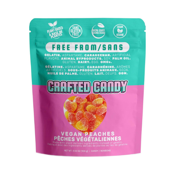 Crafted Candy Gelatin-Free Peach Hearts
