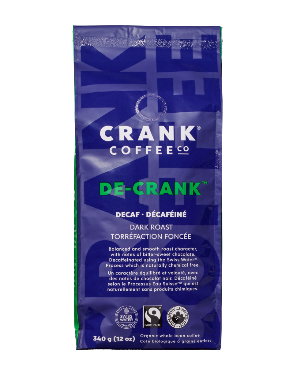 Crank Coffee De-Crank Decaf Dark Roast Coffee Beans