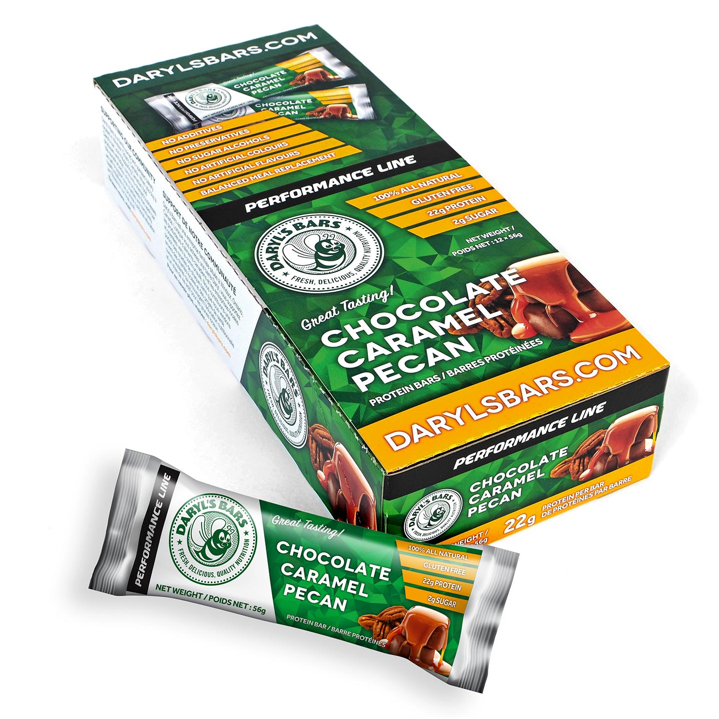 Chocolate Caramel Pecan Protein Bar Case