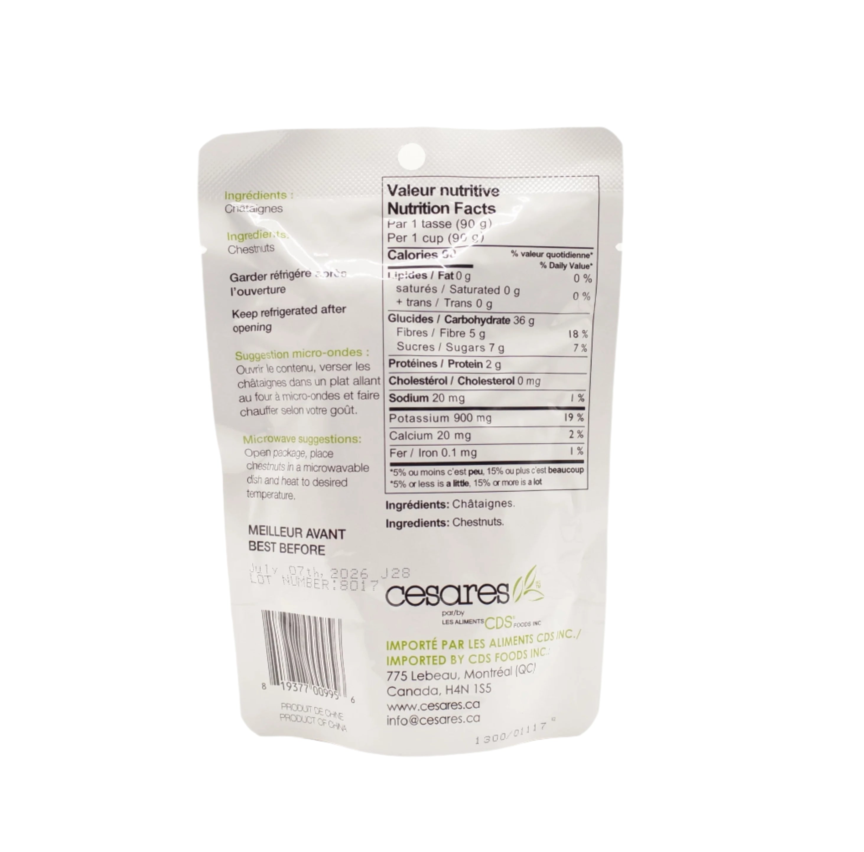 Roasted & Peeled Chestnuts