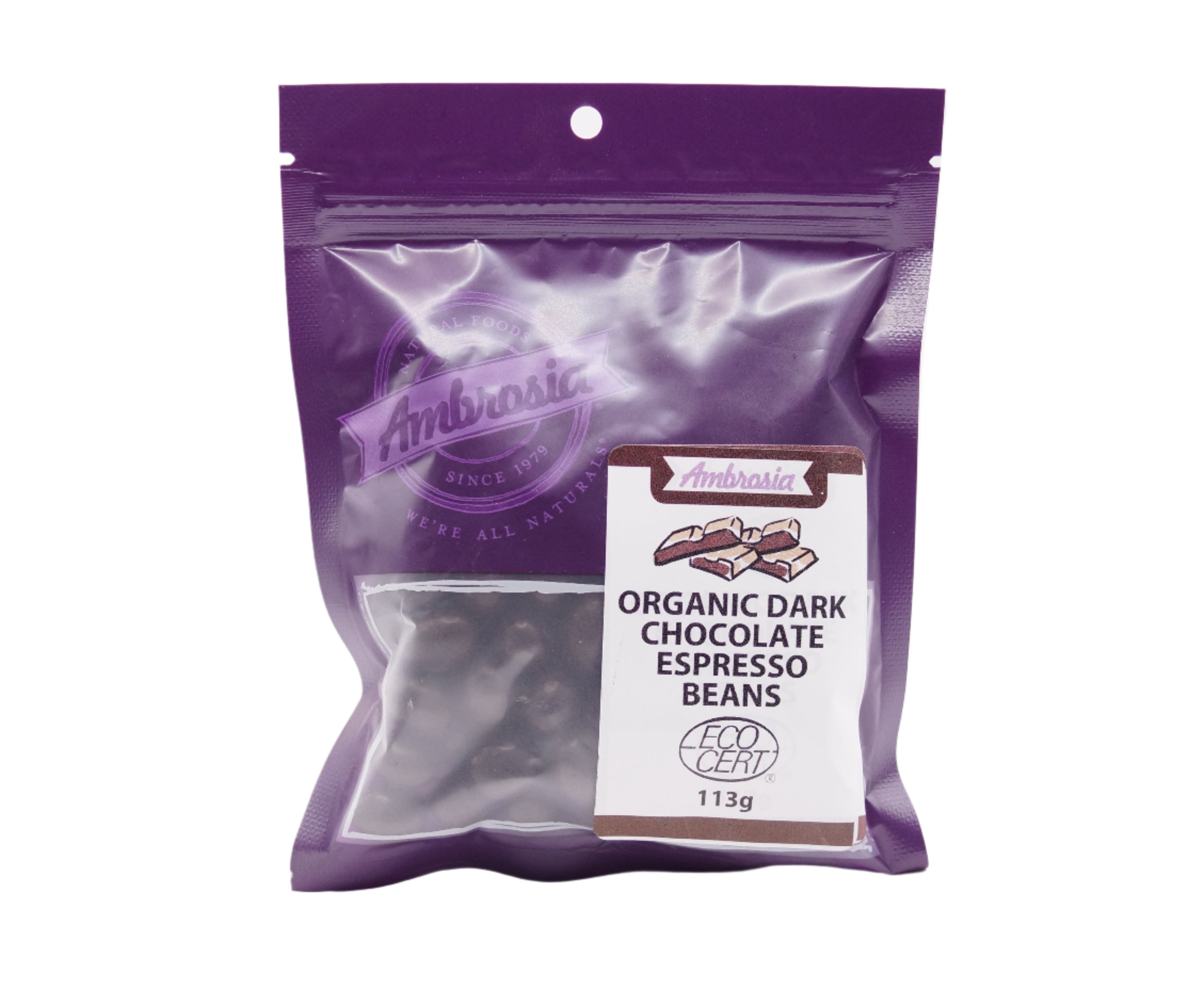 Ambrosia Organic Dark Chocolate Espresso Beans