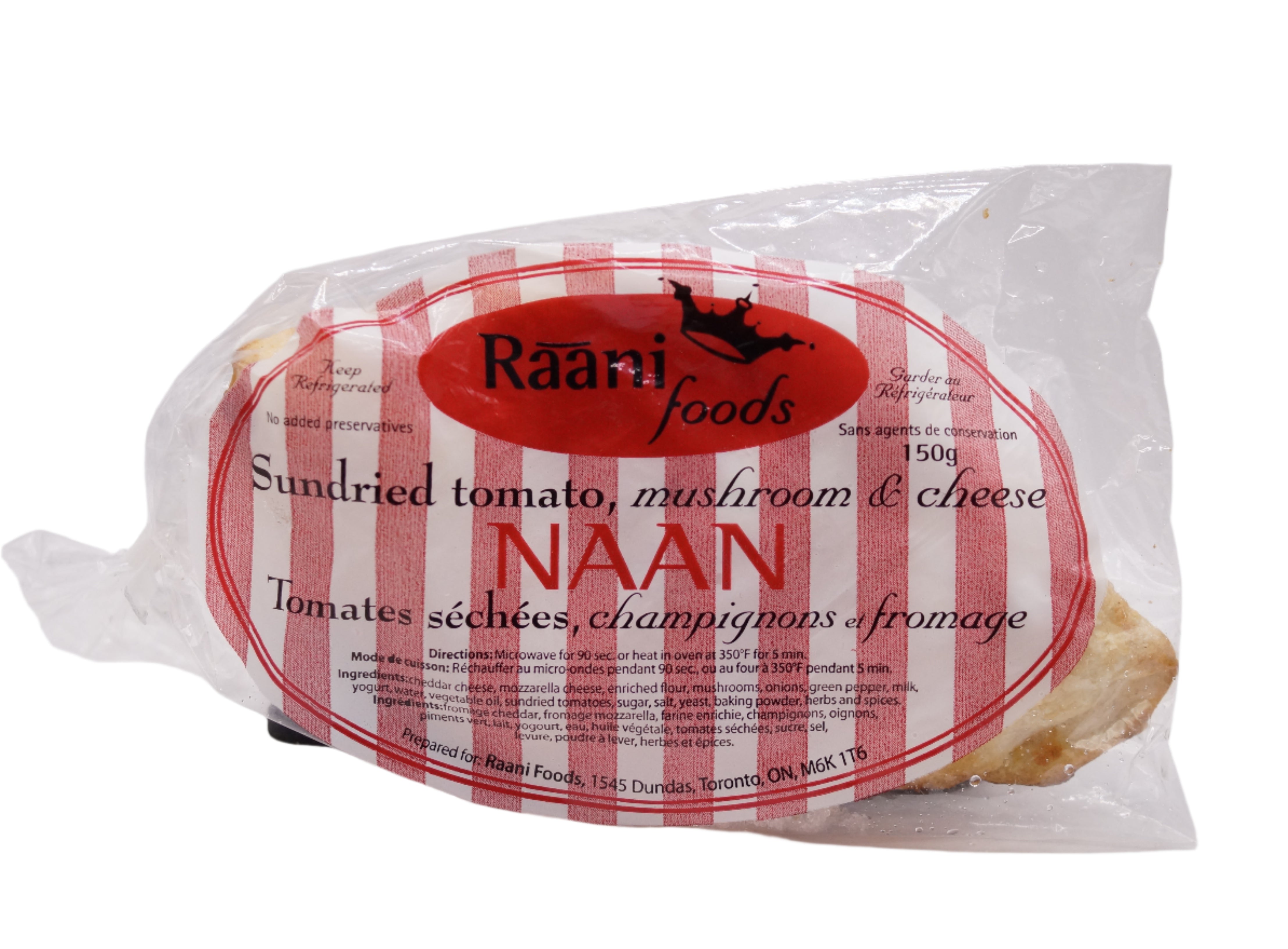 Raani Foods Tomato, Mushroom & Cheese Naan