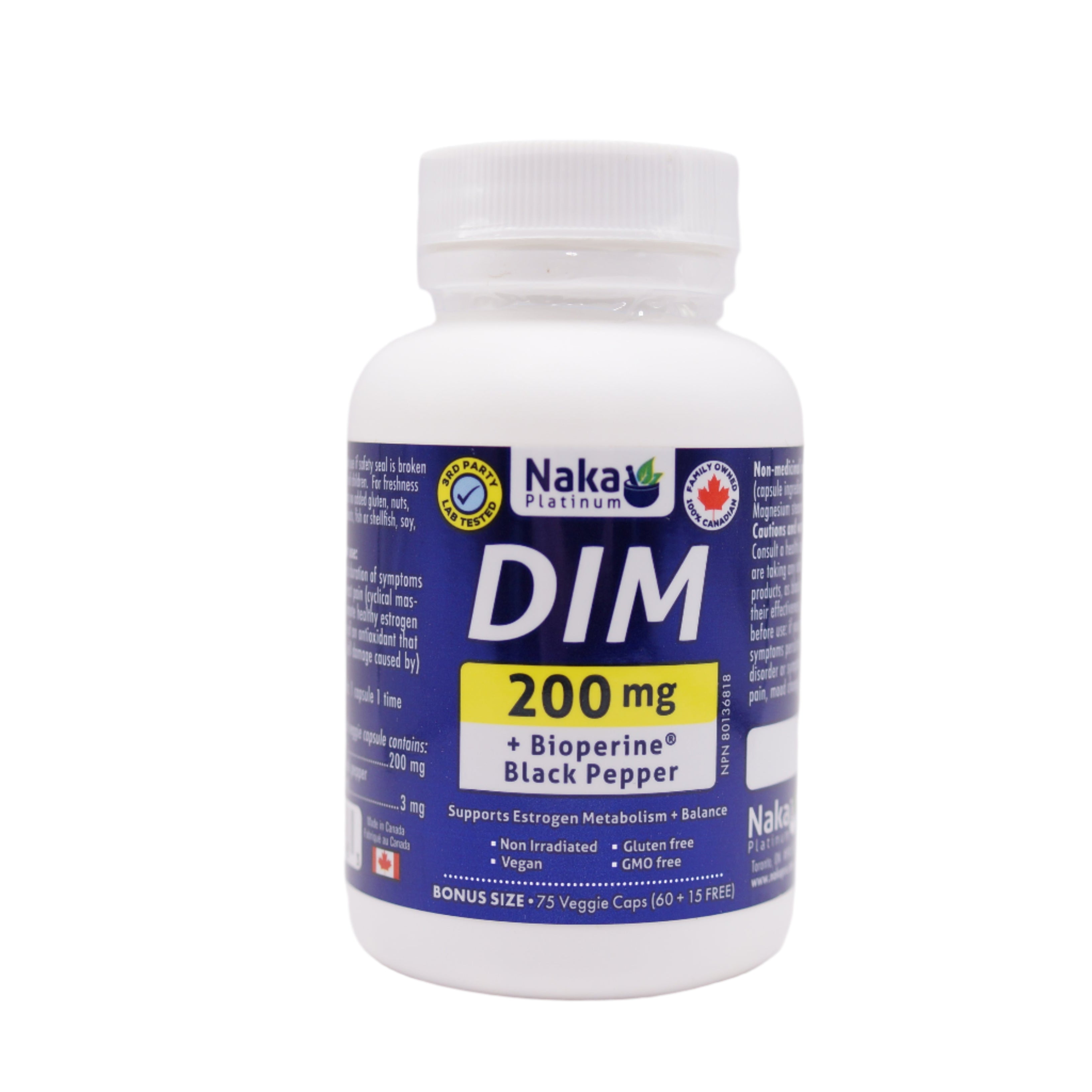 Naka DIM - 200mg + Bioperine Black Pepper