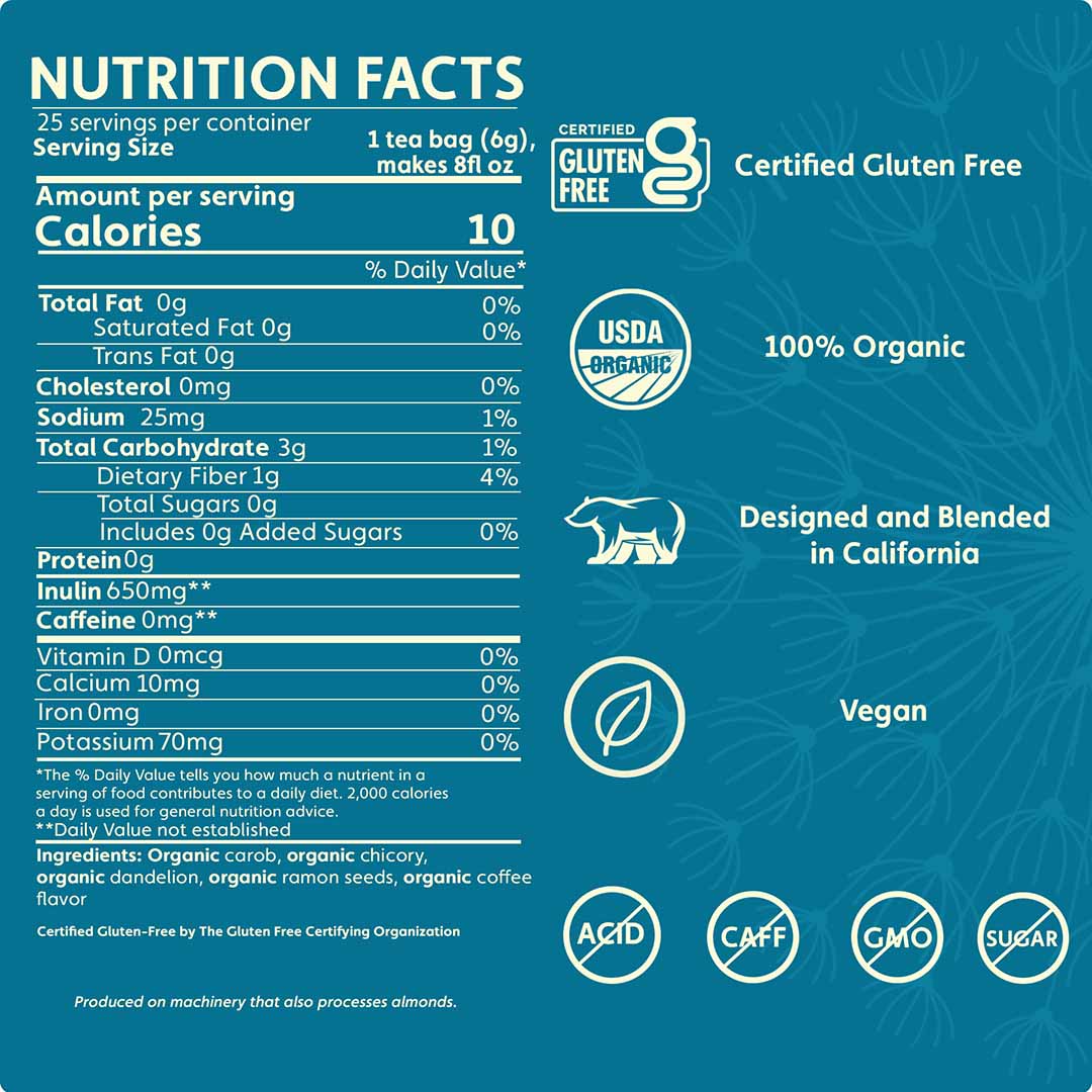 Teeccino Organic Gluten Free Dandelion Dark Roast