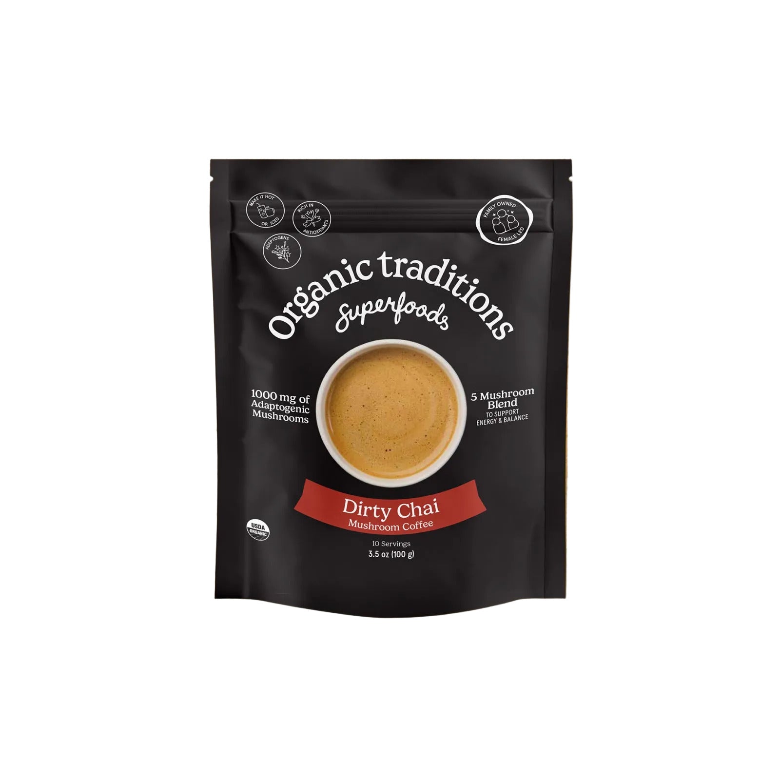 Organic Traditions Dirty Chai Mushroom Coffee Blend