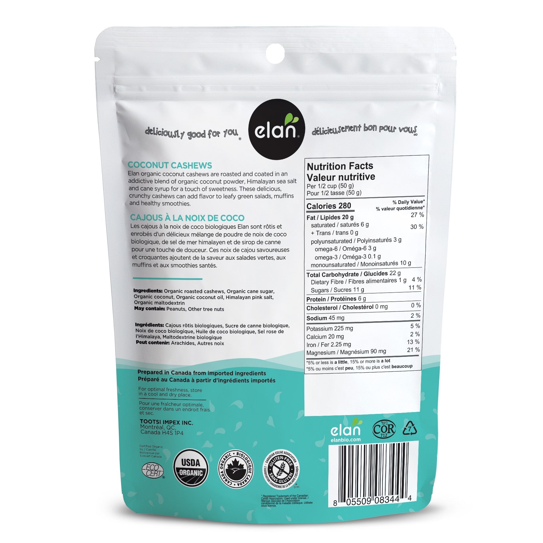 Elan Organic Coconut Cashews