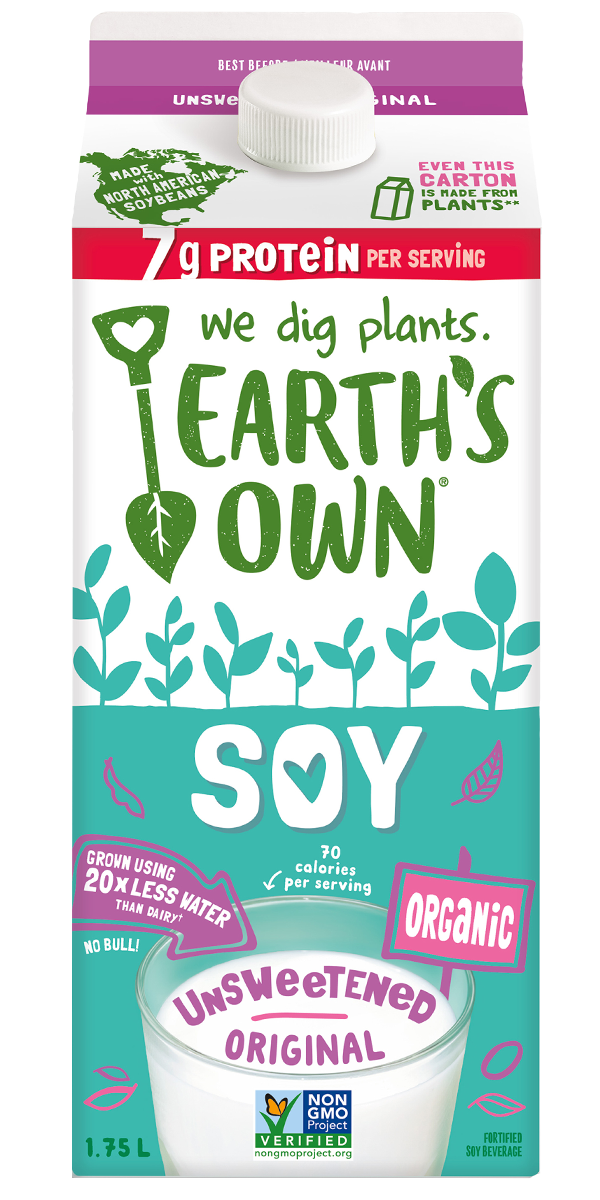 Earth's Own Organic Unsweetened Original Soy Beverage