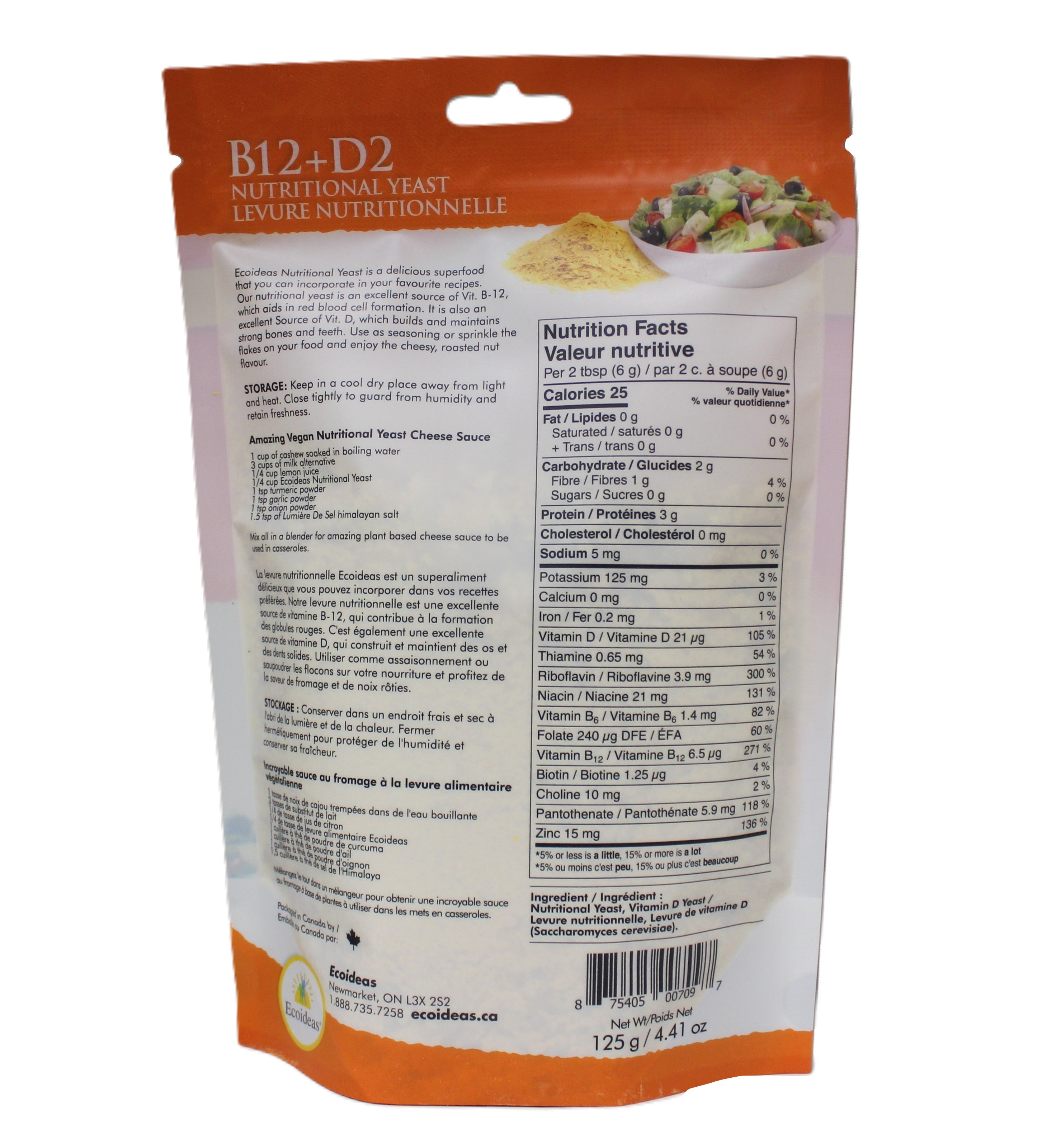 Ecoideas Nutritional Yeast with B12+D2