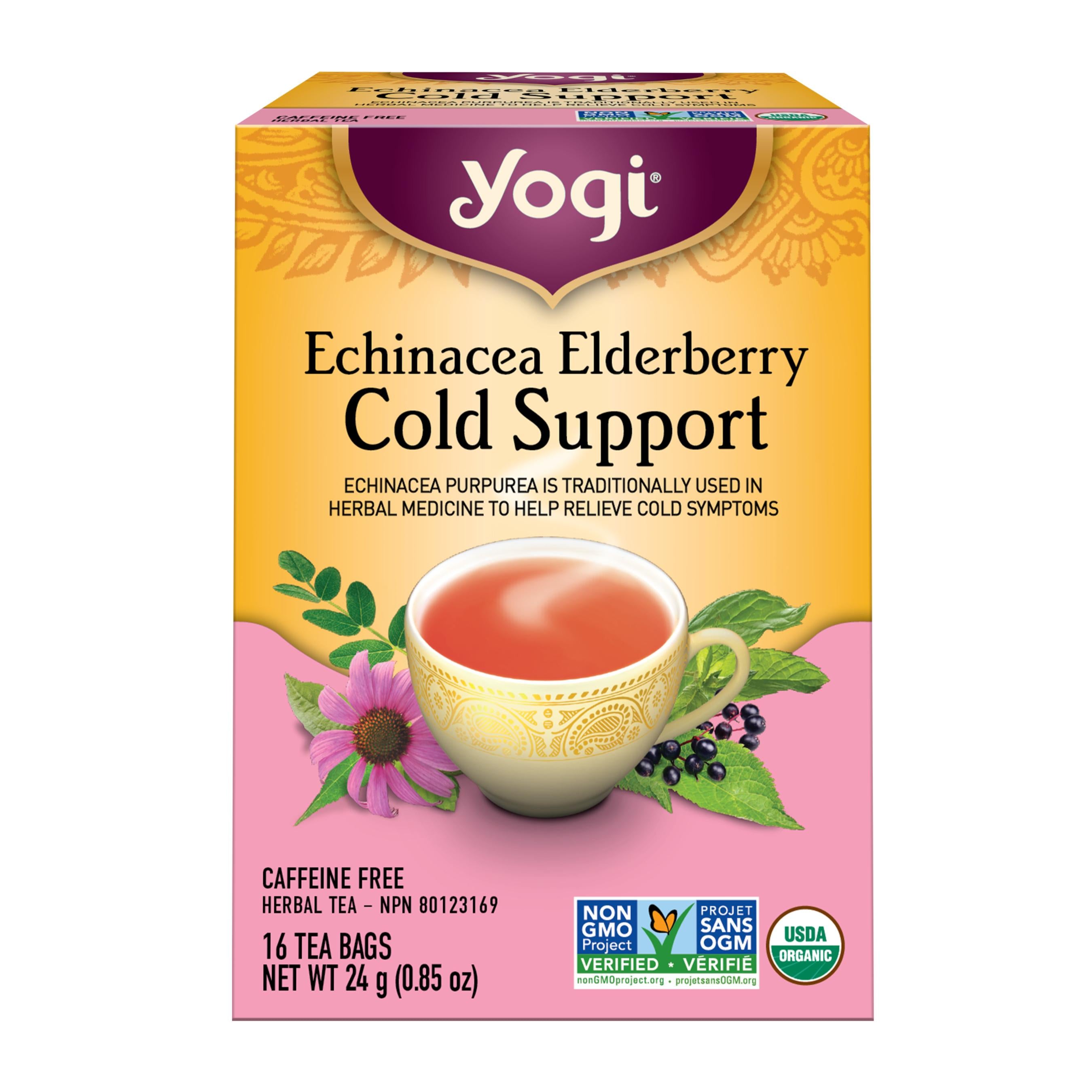 Yogi Tea Organic Echinacea Elderberry Cold Support Tea