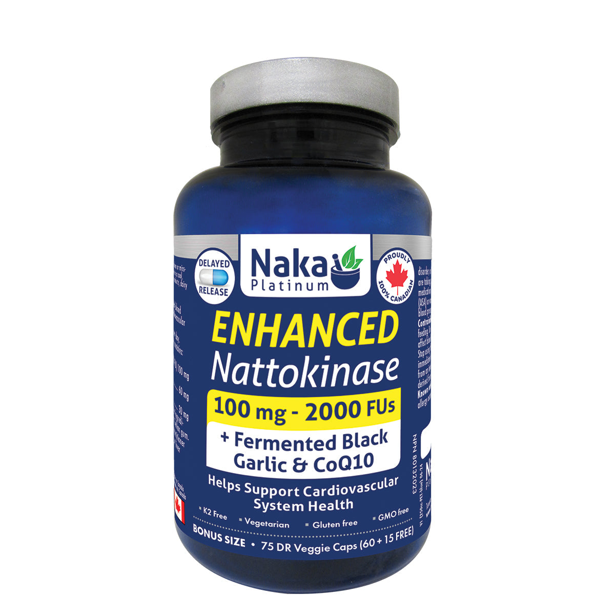 Naka Enhanced Nattokinase with Fermented Black Garlic & CoQ10