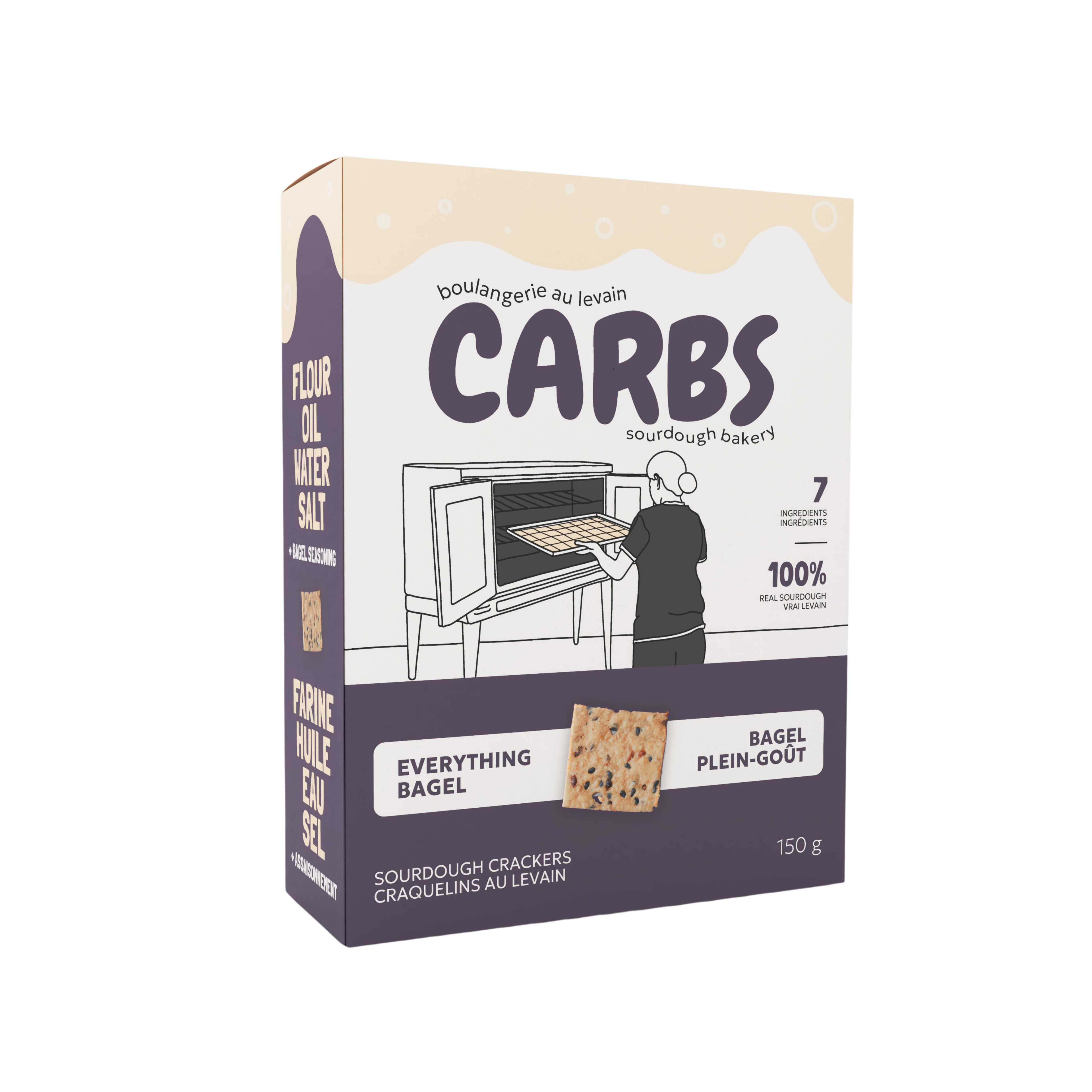 Carbs Bakery Everything Bagel Sourdough Crackers