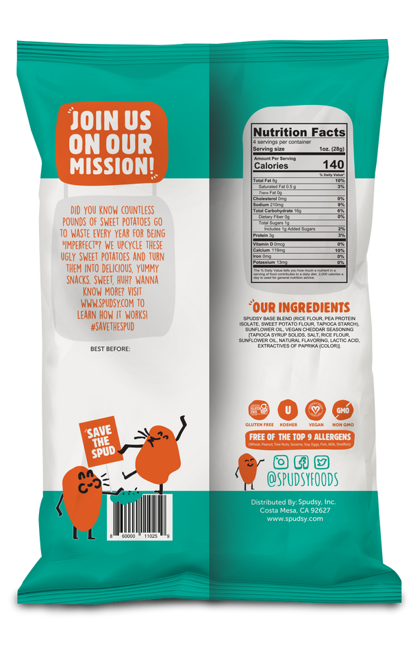 Spudsy Vegan Gluten-Free Cheezy Cheddar Sweet Potato Puffs