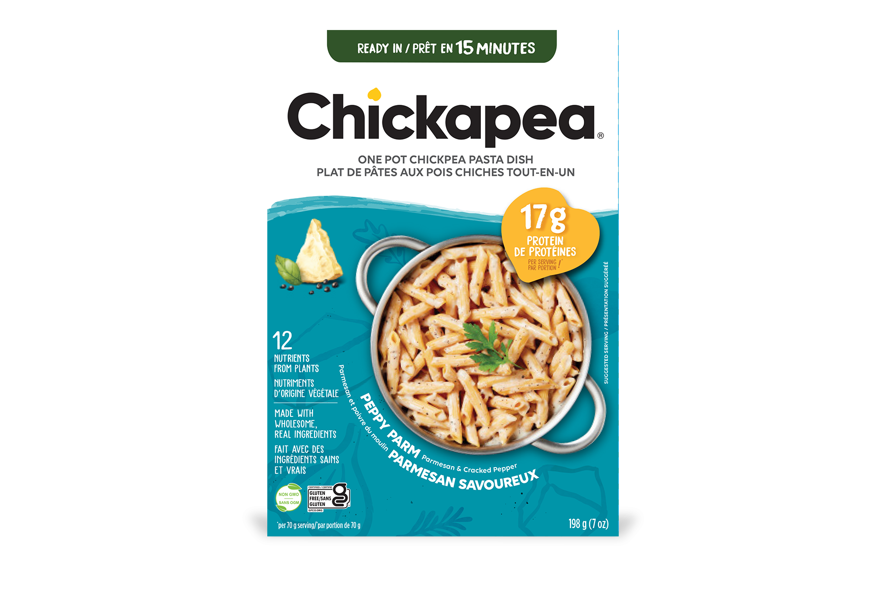 Chickapea Penny Parm Pene Chickpea Pasta Dish