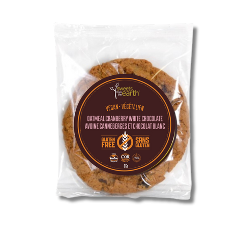 Vegan Gluten-Free Oatmeal Cranberry White Chocolate Cookie
