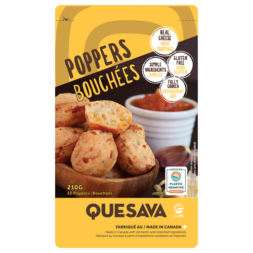 Quesava Garlic & 3 Cheese Poppers
