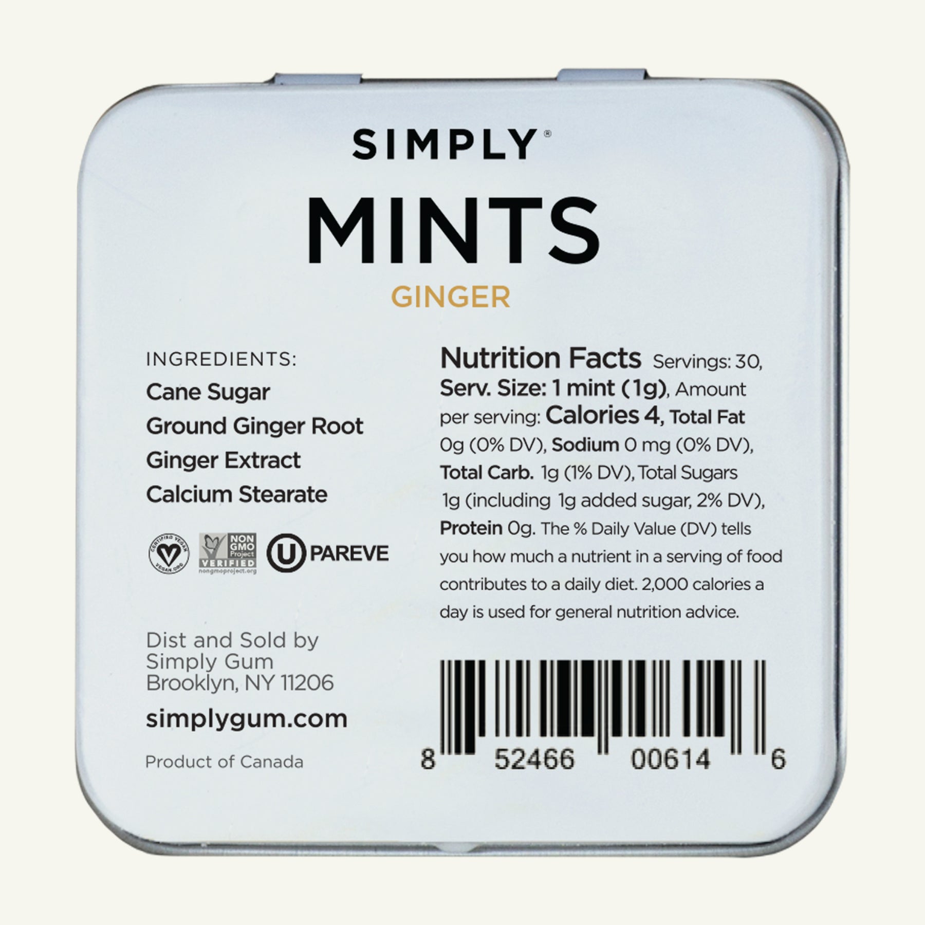 Simply Gum Ginger Natural Mints