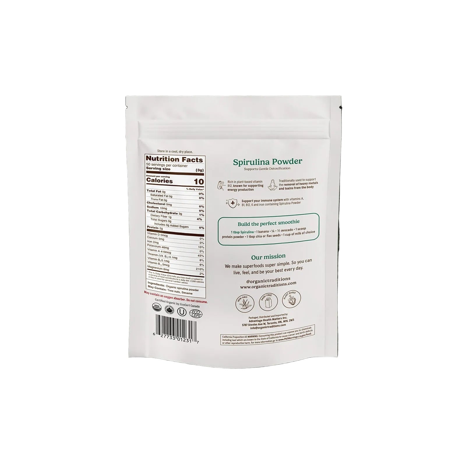 Organic Traditions Organic Spirulina Powder