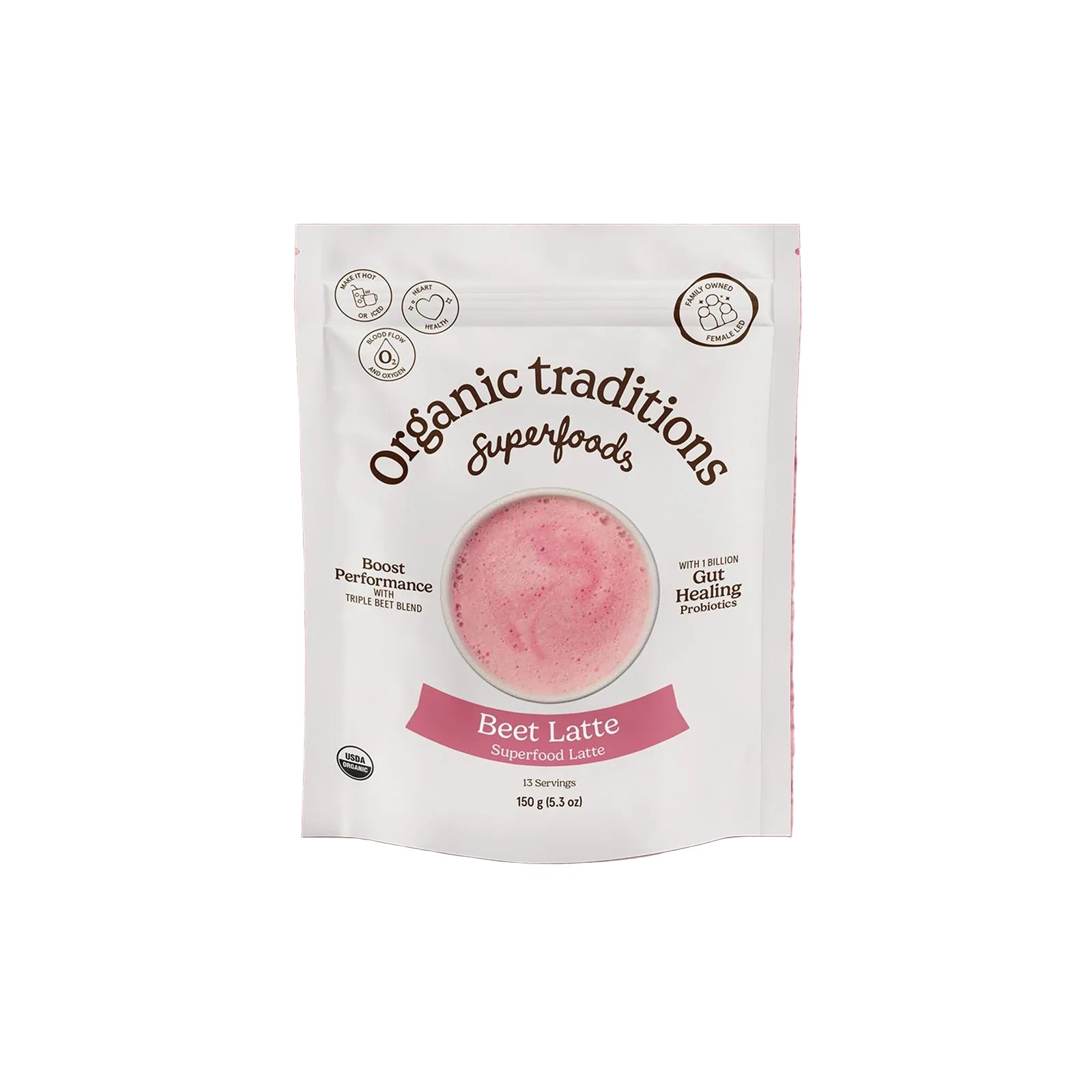 Organic Traditions Organic Beet Latte With Fermented Beets And Probiotics