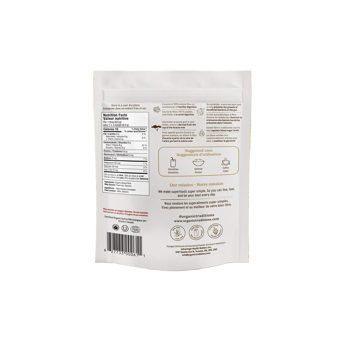Organic Traditions Organic Acacia Fibre