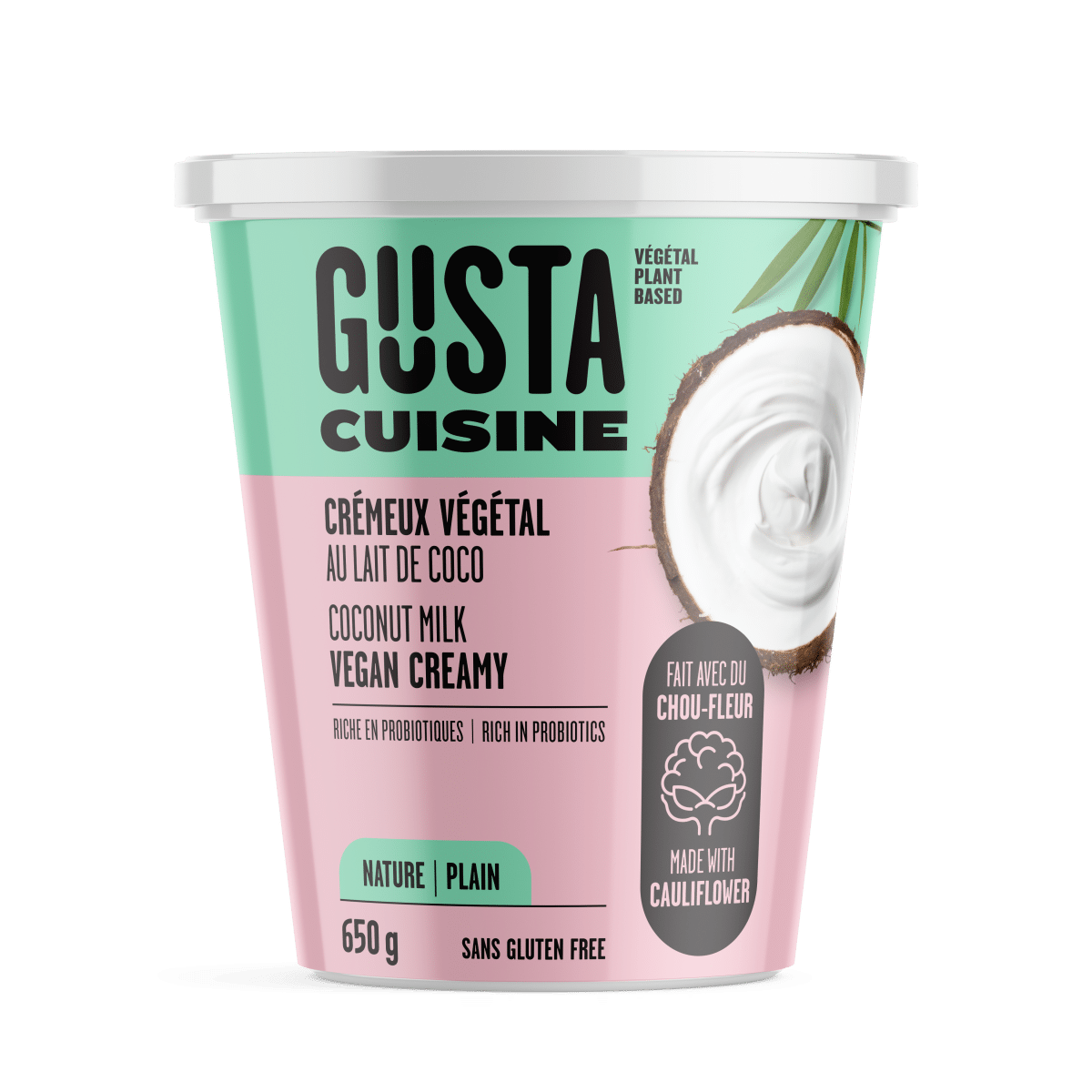 Gusta Vegan Plain Coconut Milk & Cauliflower Creamy Yogurt