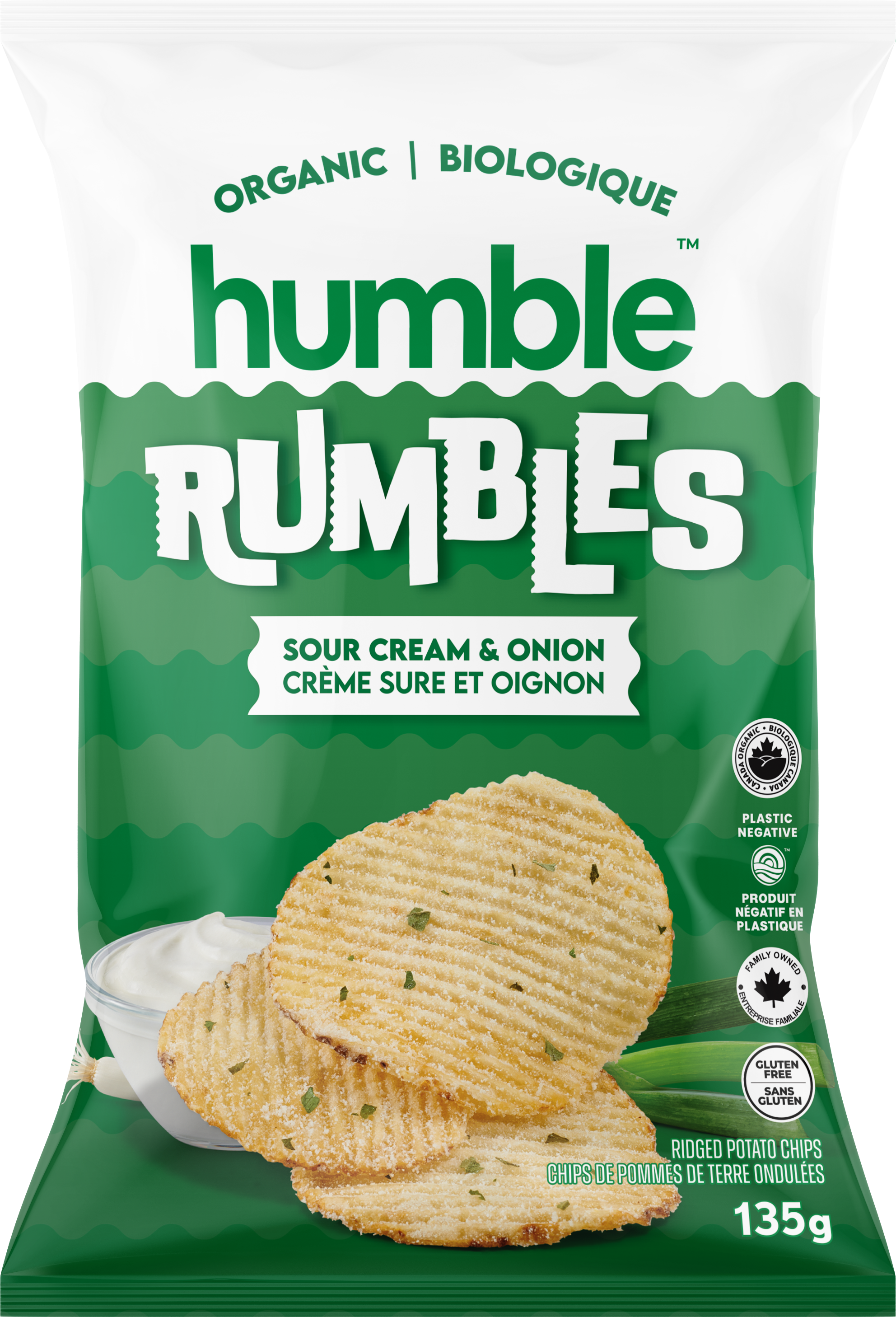 Organic Sour Cream & Onion Ridged Potato Chips